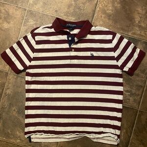 2/$8 U.S. Polo Assn. Kids Burgundy and White Striped Polo Shirt